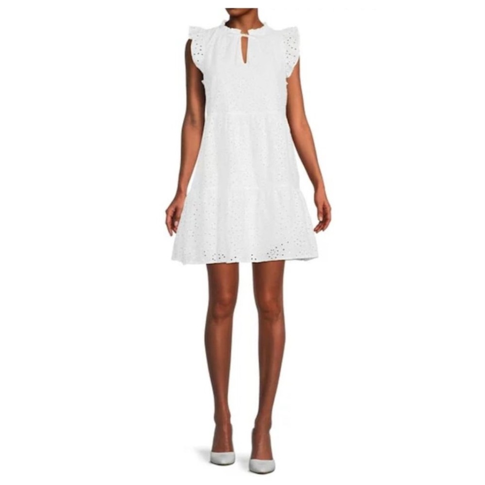 Elegant White Eyelet Dress